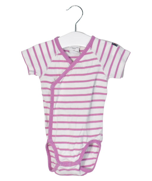 A Purple Short Sleeve Bodysuits from Polarn O. Pyret in size 0-3M for neutral. (Front View)