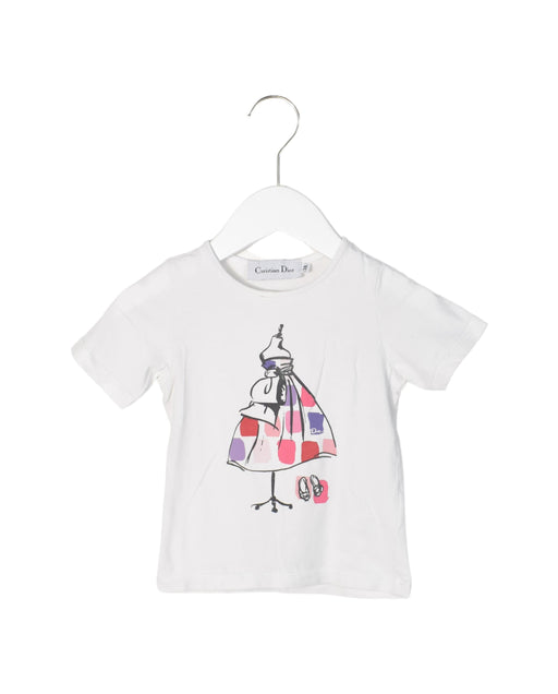 A White Short Sleeve T Shirts from Christian Dior in size 2T for girl. (Front View)