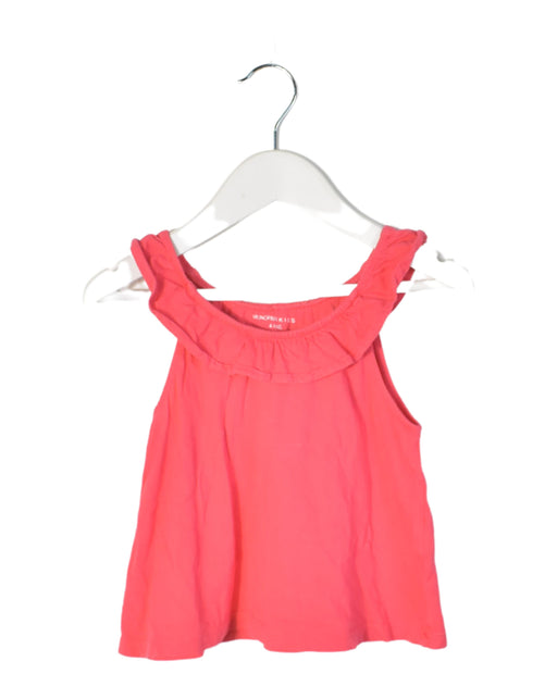 A Pink Sleeveless Tops from Monoprix in size 4T for girl. (Front View)