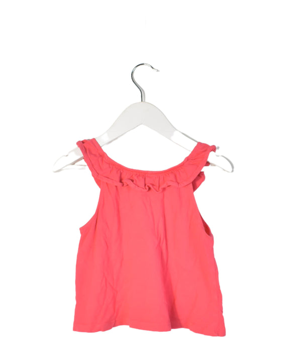 A Pink Sleeveless Tops from Monoprix in size 4T for girl. (Back View)