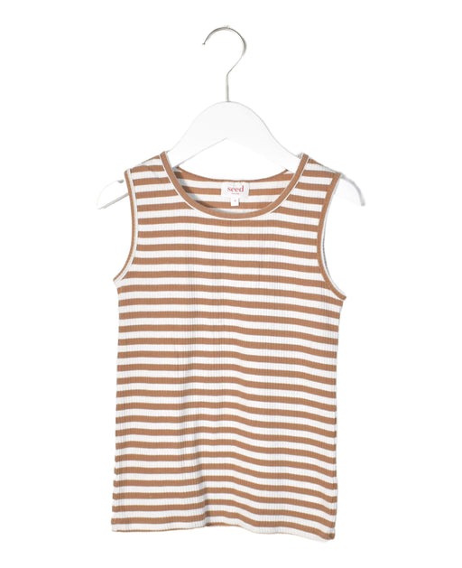 A Brown Sleeveless Tops from Seed in size 9Y for girl. (Front View)