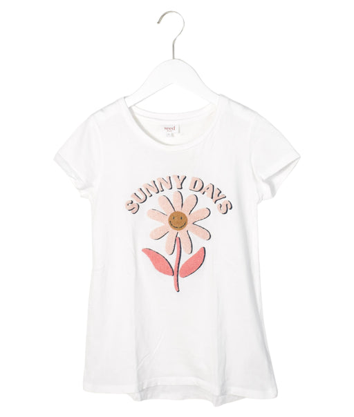 A White Short Sleeve T Shirts from Seed in size 10Y for girl. (Front View)