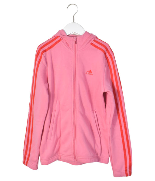 A Pink Lightweight Jackets from Adidas in size 11Y for girl. (Front View)