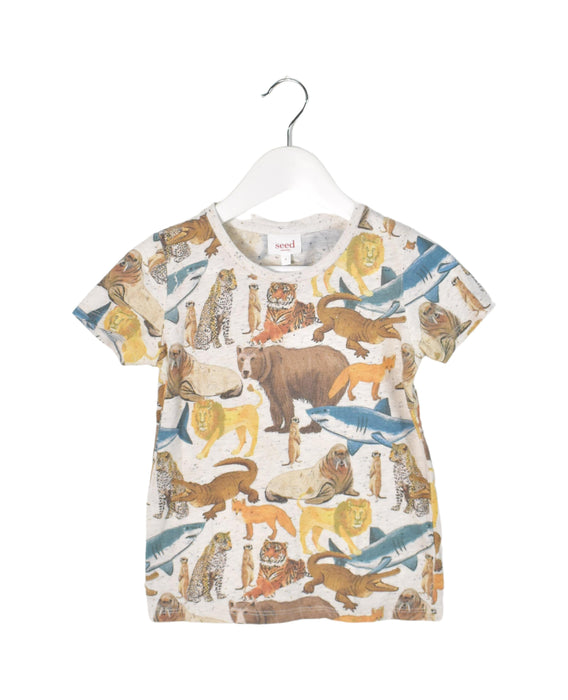 A Multicolour Short Sleeve T Shirts from Seed in size 4T for boy. (Front View)