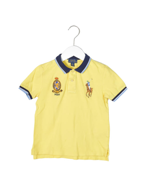A Yellow Short Sleeve Polos from Polo Ralph Lauren in size 5T for boy. (Front View)