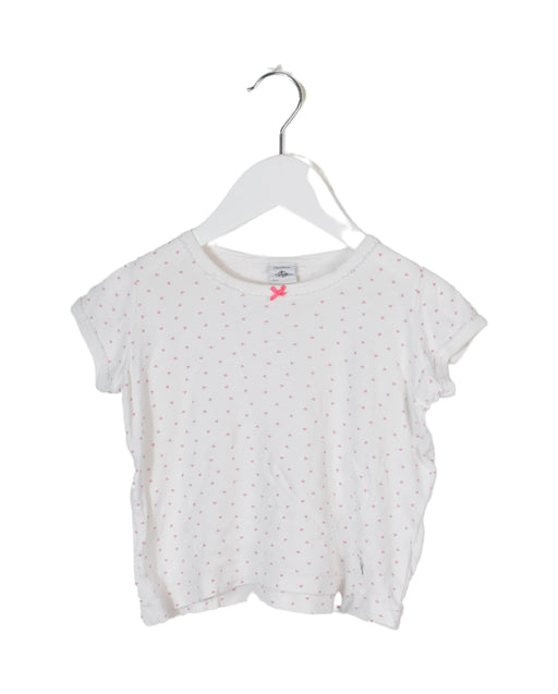 A White Short Sleeve Tops from Petit Bateau in size 2T for girl. (Front View)