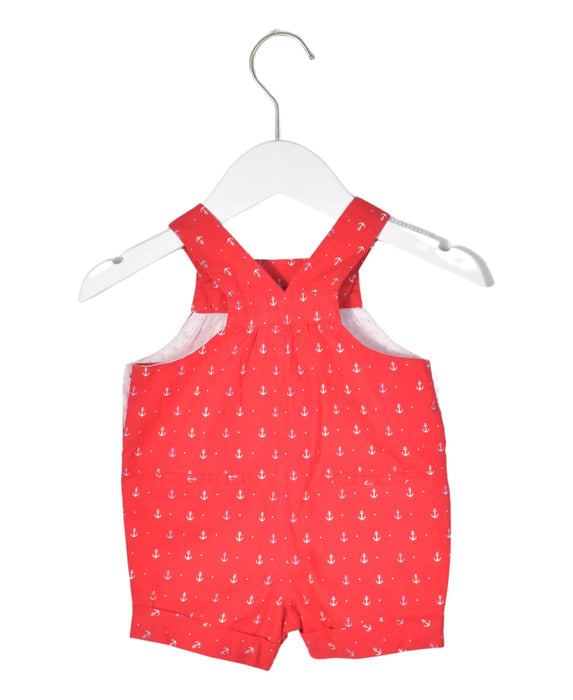 A Red Overall Shorts from dulces in size 3-6M for neutral. (Back View)