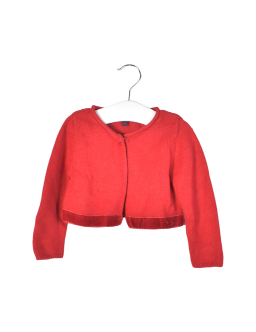 A Red Cardigans from Jacadi in size 12-18M for girl. (Front View)