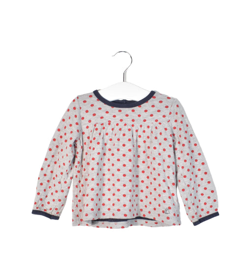 A Grey Long Sleeve Tops from Petit Bateau in size 18-24M for girl. (Front View)