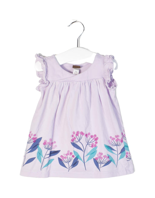 A Purple Sleeveless Dresses from Tea in size 3-6M for girl. (Front View)