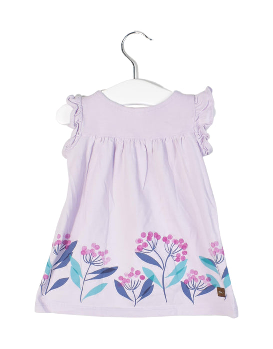 A Purple Sleeveless Dresses from Tea in size 3-6M for girl. (Back View)