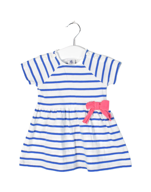 A Blue Short Sleeve Dresses from Petit Bateau in size 3-6M for girl. (Front View)
