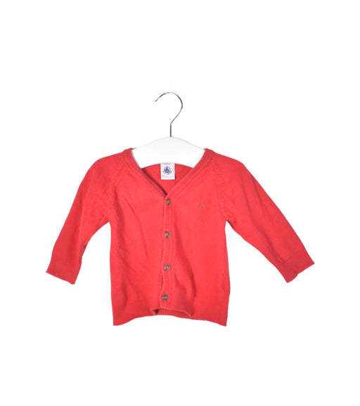 A Red Cardigans from Petit Bateau in size 3-6M for boy. (Front View)