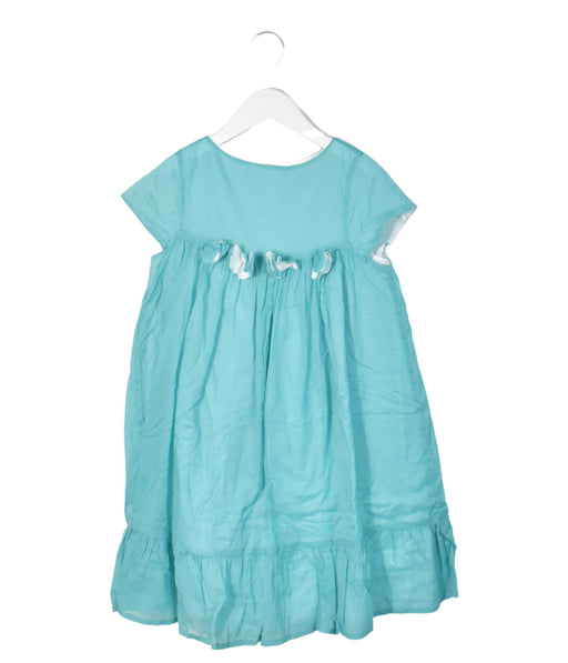 A Teal Short Sleeve Dresses from Malvi & Co. in size 8Y for girl. (Front View)