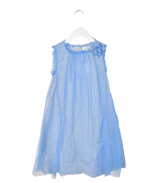 A Blue Sleeveless Dresses from Malvi & Co. in size 10Y for girl. (Front View)