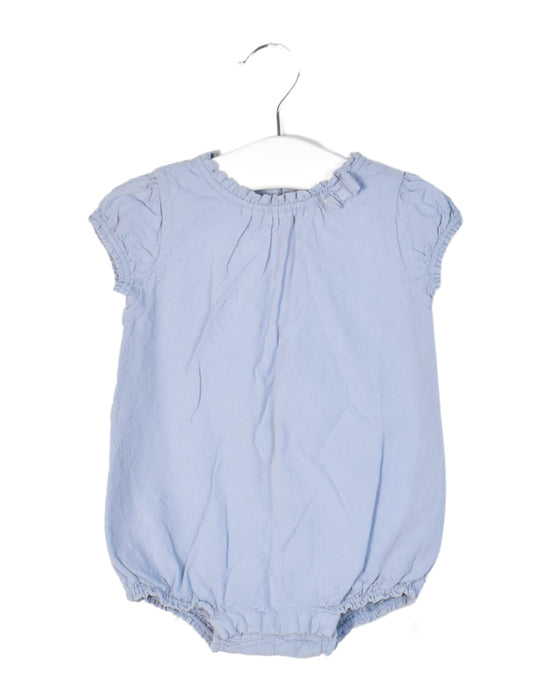 A Blue Short Sleeve Bodysuits from The Little White Company in size 3-6M for girl. (Front View)