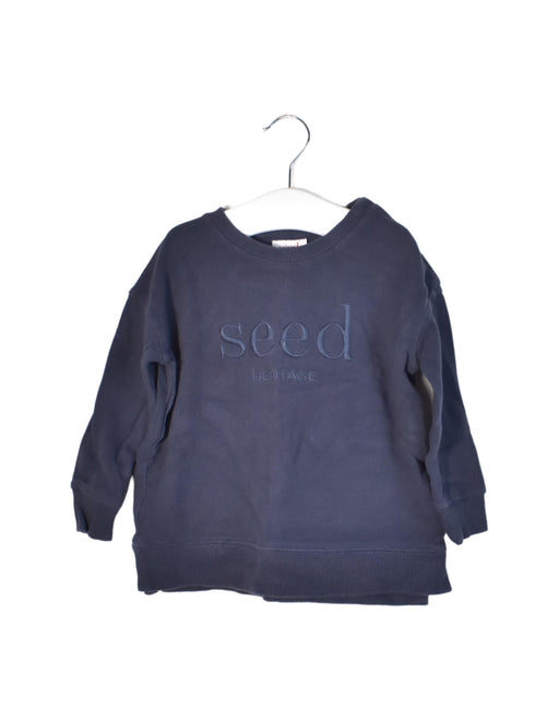 A Navy Crewneck Sweatshirts from Seed in size 2T for neutral. (Front View)
