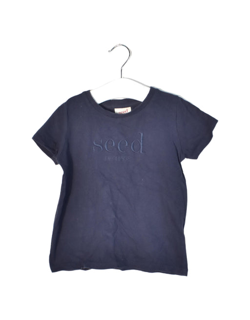 A Navy Short Sleeve T Shirts from Seed in size 3T for girl. (Front View)