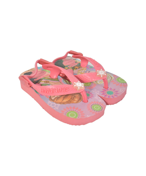 A Pink Flip Flops from Havaianas in size 12-18M for girl. (Back View)