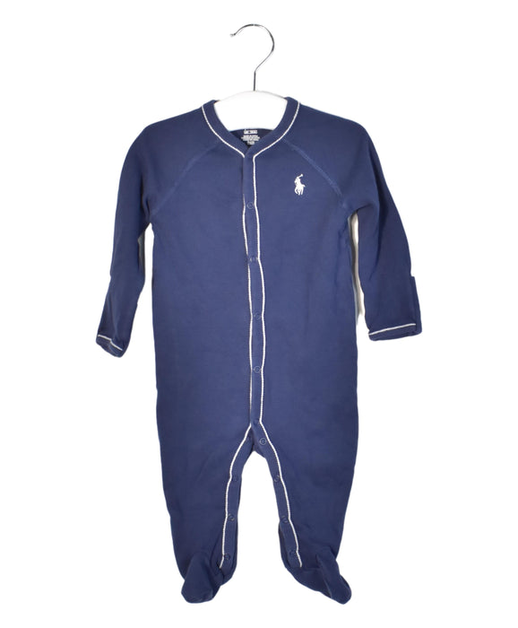 A Navy Long Sleeve Jumpsuits from Ralph Lauren in size 3-6M for neutral. (Front View)