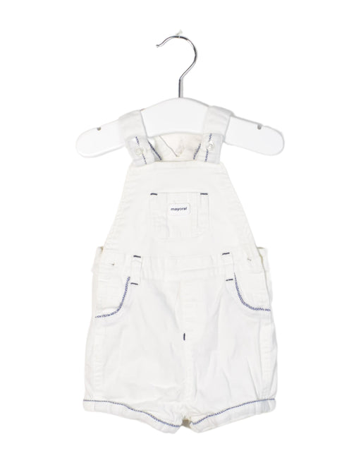 A White Overall Shorts from Mayoral in size 6-12M for neutral. (Front View)