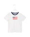 A White Short Sleeve T Shirts from Janie & Jack in size 3T for boy. (Front View)