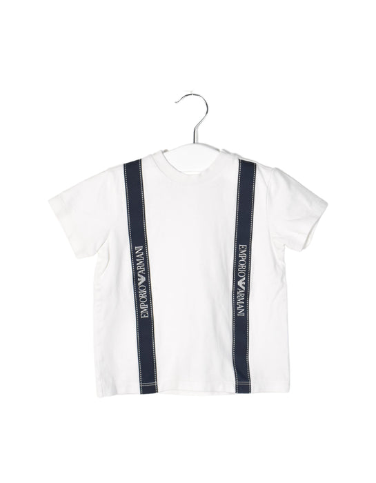 A White Short Sleeve T Shirts from Emporio Armani in size 18-24M for boy. (Front View)