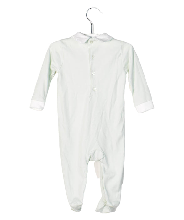 A Green Long Sleeve Jumpsuits from bebe bombom in size 3-6M for girl. (Back View)