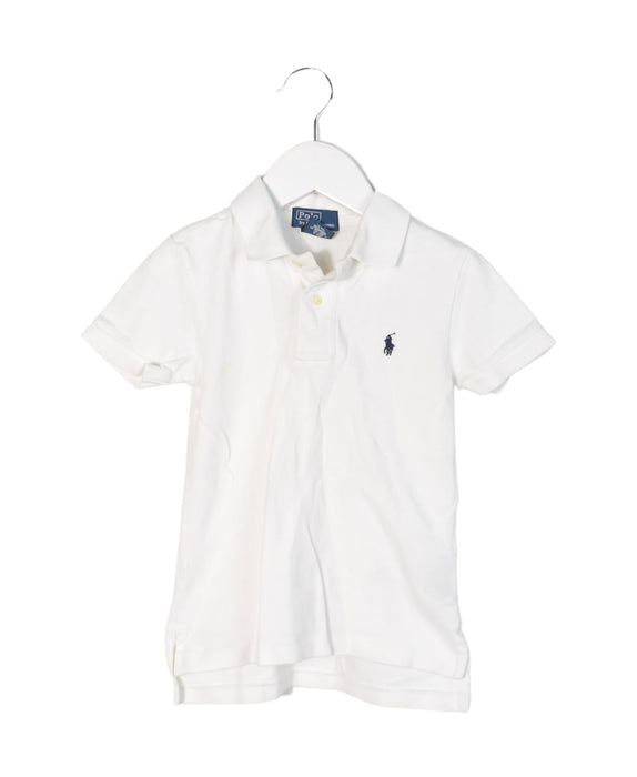 A White Short Sleeve Polos from Polo Ralph Lauren in size 3T for boy. (Front View)