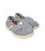 A Blue Slip Ons from Toms in size 12-18M for neutral. (Back View)