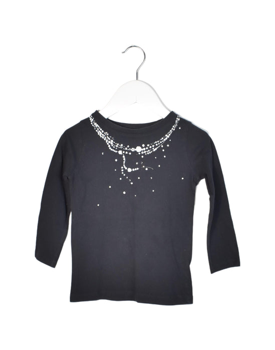 A Black Long Sleeve Tops from Bonpoint in size 3T for girl. (Front View)
