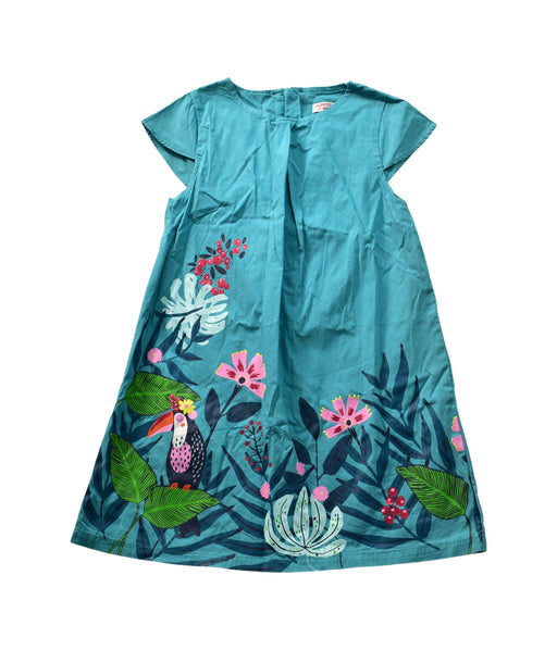 A Green Short Sleeve Dresses from DPAM in size 5T for girl. (Front View)
