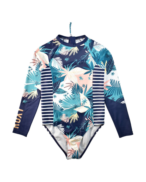 A Navy Swimsuits from Roxy in size 10Y for girl. (Front View)