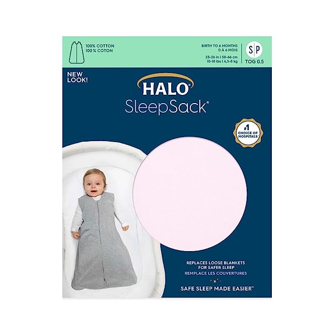 HALO Sleepsack 100% Cotton Wearable Blanket, TOG 0.5.6M - 18M