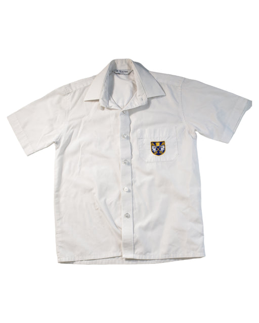 A White Sports Top from  Brighton College in size 5T for boy. (Front View)