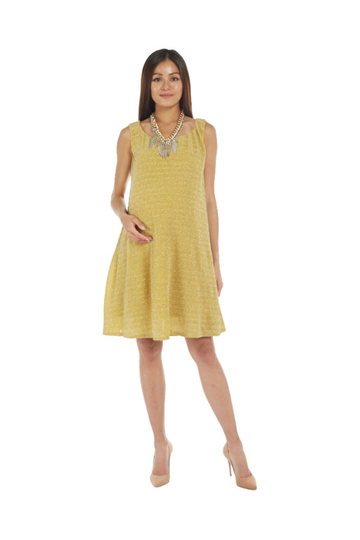 A Yellow Sleeveless Dresses from Bohn Fabulous in size S for maternity. (Front View)