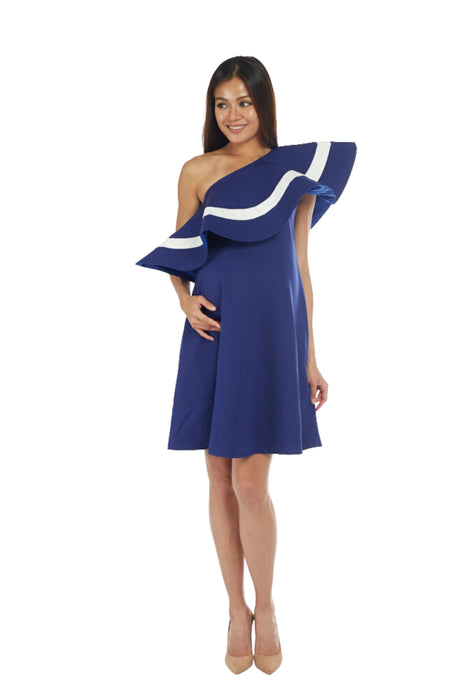 Bohn Fabulous Maternity One Shoulder Ruffle Dress S - XL
