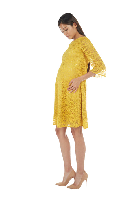 Bohn Fabulous Maternity Lace Long Sleeve Dress S - XL