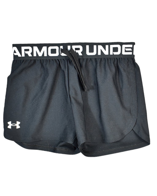 A Black Shorts from Under Armour in size 7-8Y for girl. (Front View)