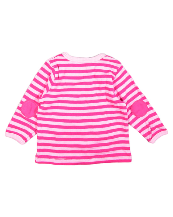 A Pink Long Sleeve Tops from Le Petit Society in size 6-12M for girl. (Back View)