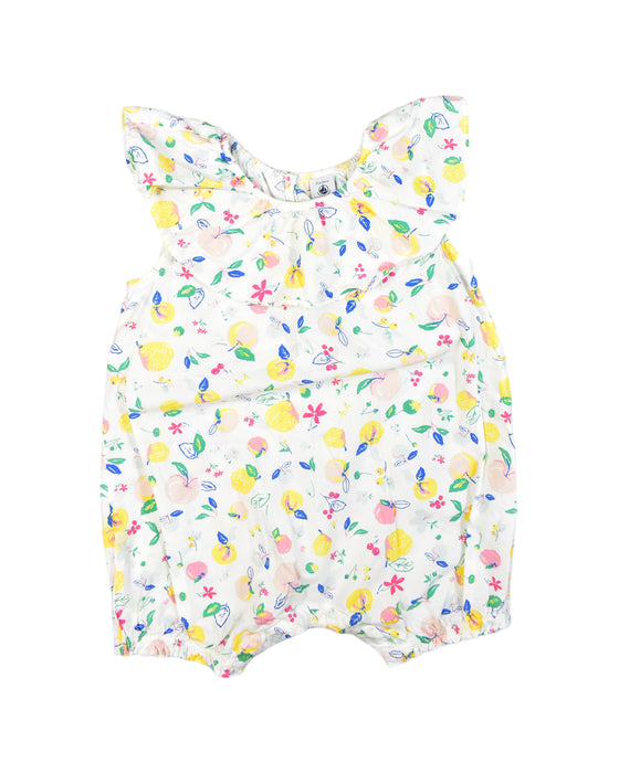 A White Rompers from Petit Bateau in size 2T for girl. (Front View)