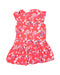 A Red Sleeveless Dresses from Petit Bateau in size 12-18M for girl. (Back View)