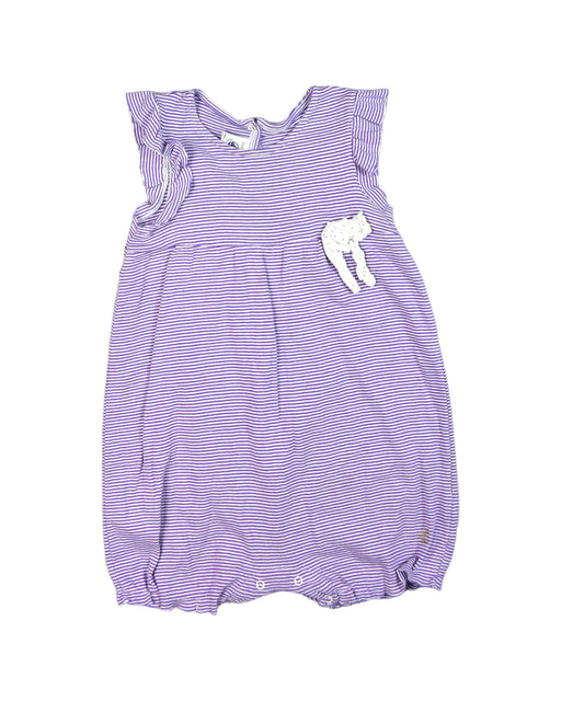 A Purple Rompers from Petit Bateau in size 2T for girl. (Front View)