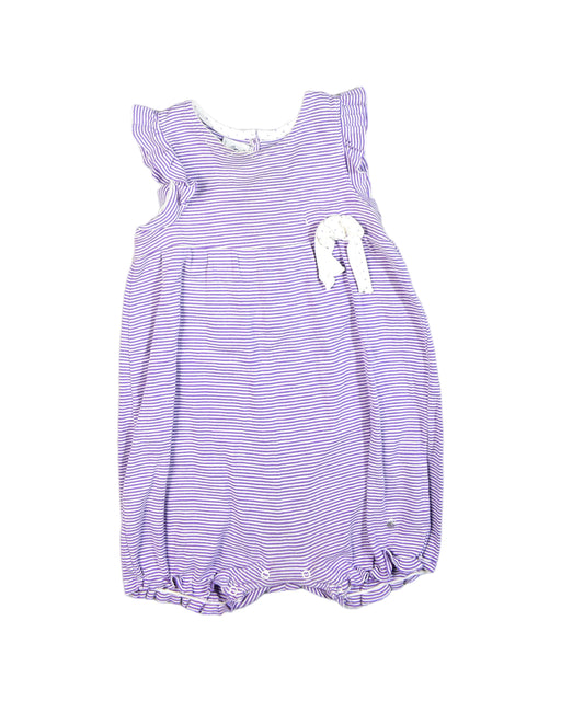 A Purple Rompers from Petit Bateau in size 12-18M for girl. (Front View)