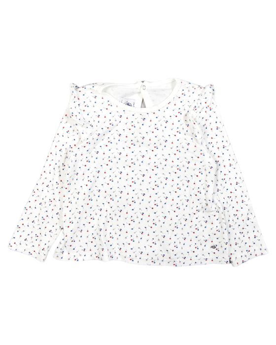 A White Long Sleeve Tops from Petit Bateau in size 2T for girl. (Front View)
