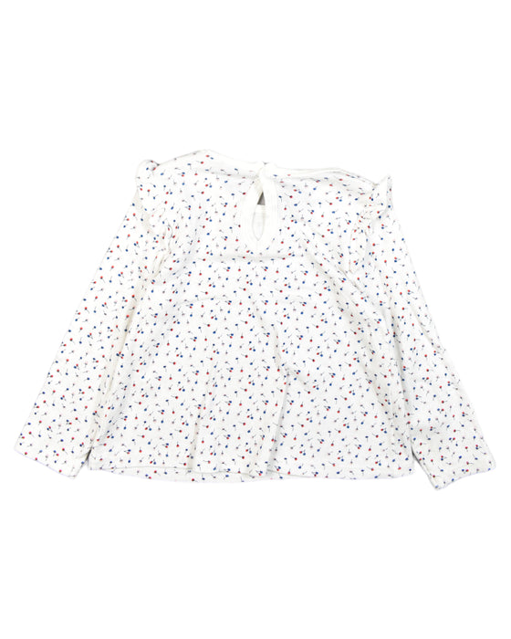 A White Long Sleeve Tops from Petit Bateau in size 2T for girl. (Back View)