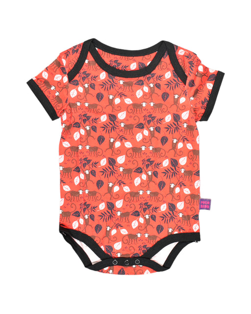 A Red Bodysuits from Poco Nido in size 6-12M for boy. (Front View)