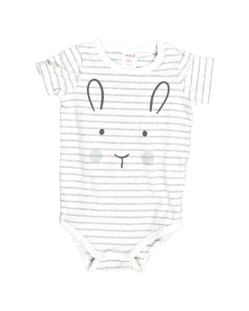 A White Bodysuits from Seed in size 6-12M for girl. (Front View)