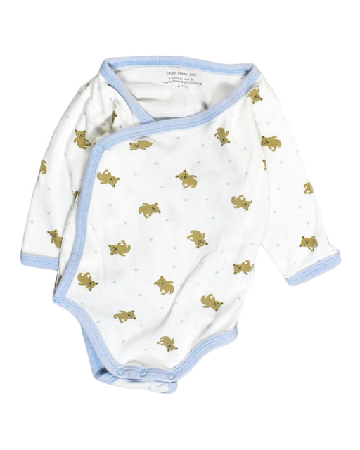 A White Bodysuits from Bout'Chou in size 3-6M for boy. (Front View)