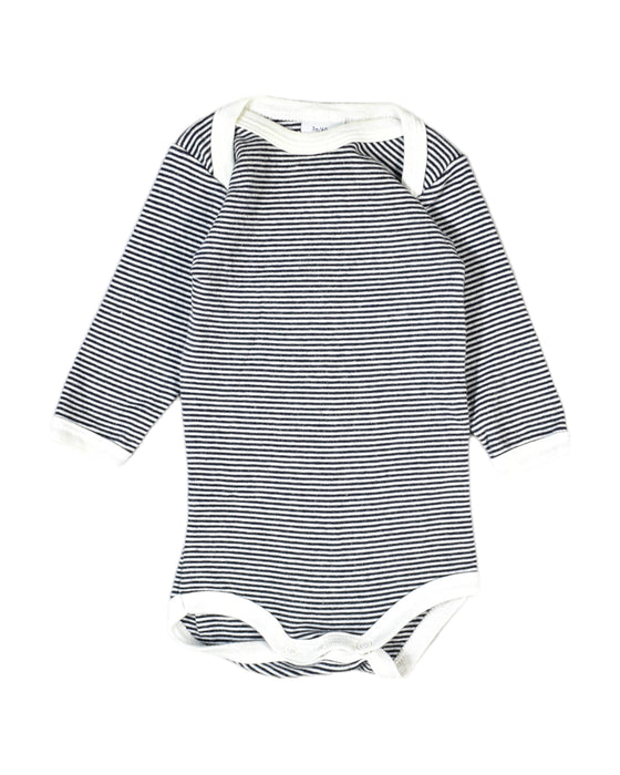 A Black Bodysuits from Petit Bateau in size 0-3M for boy. (Front View)